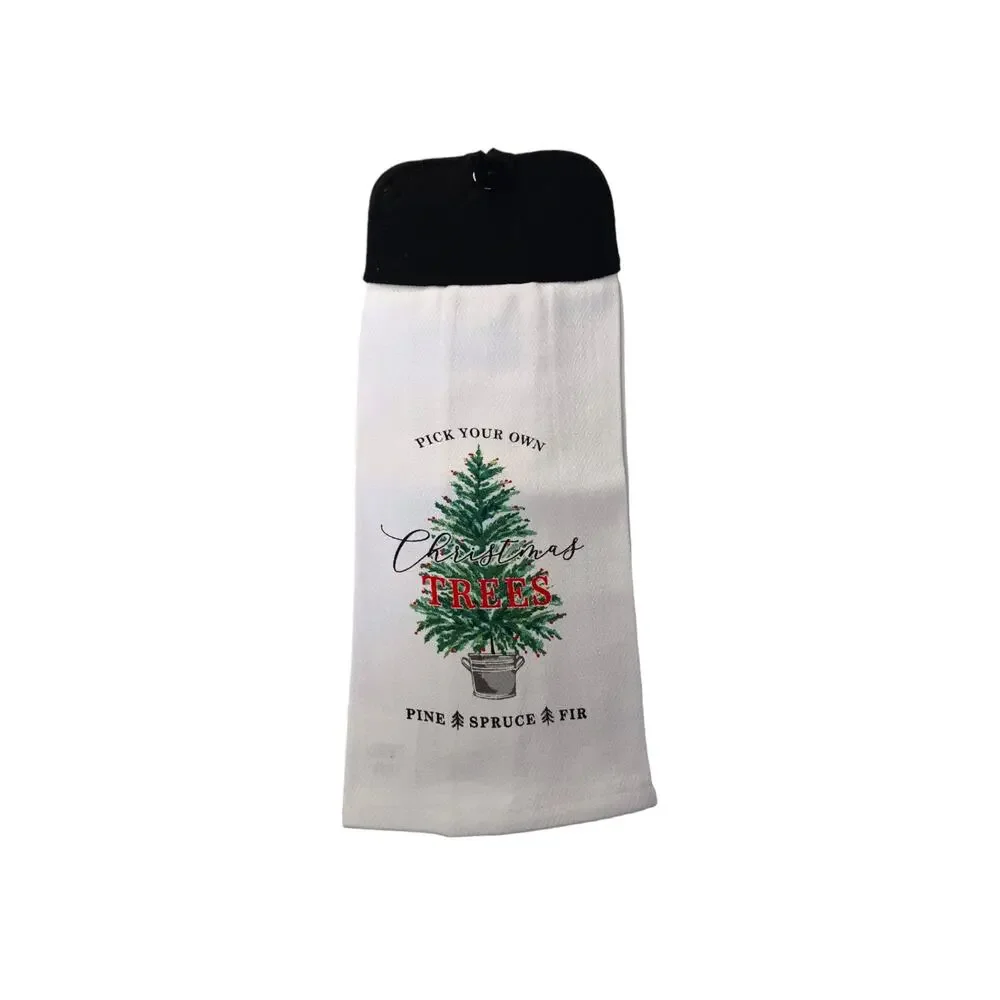 Handmade Christmas Tree Kitchen Towel Kitchen Home Decor House Gift Black